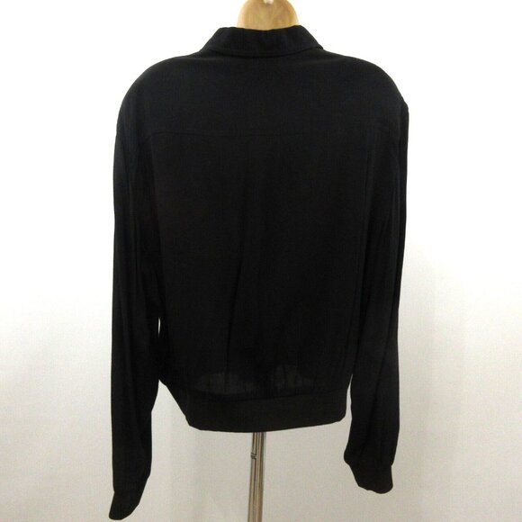 Carole Little Sweater Womens Sz 14 Ribbed Front Moto Jacket Cropped Button Black - Picture 2 of 10